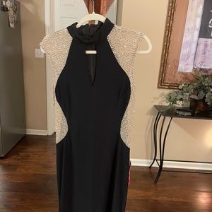 Xscape Black Beaded dress NWT